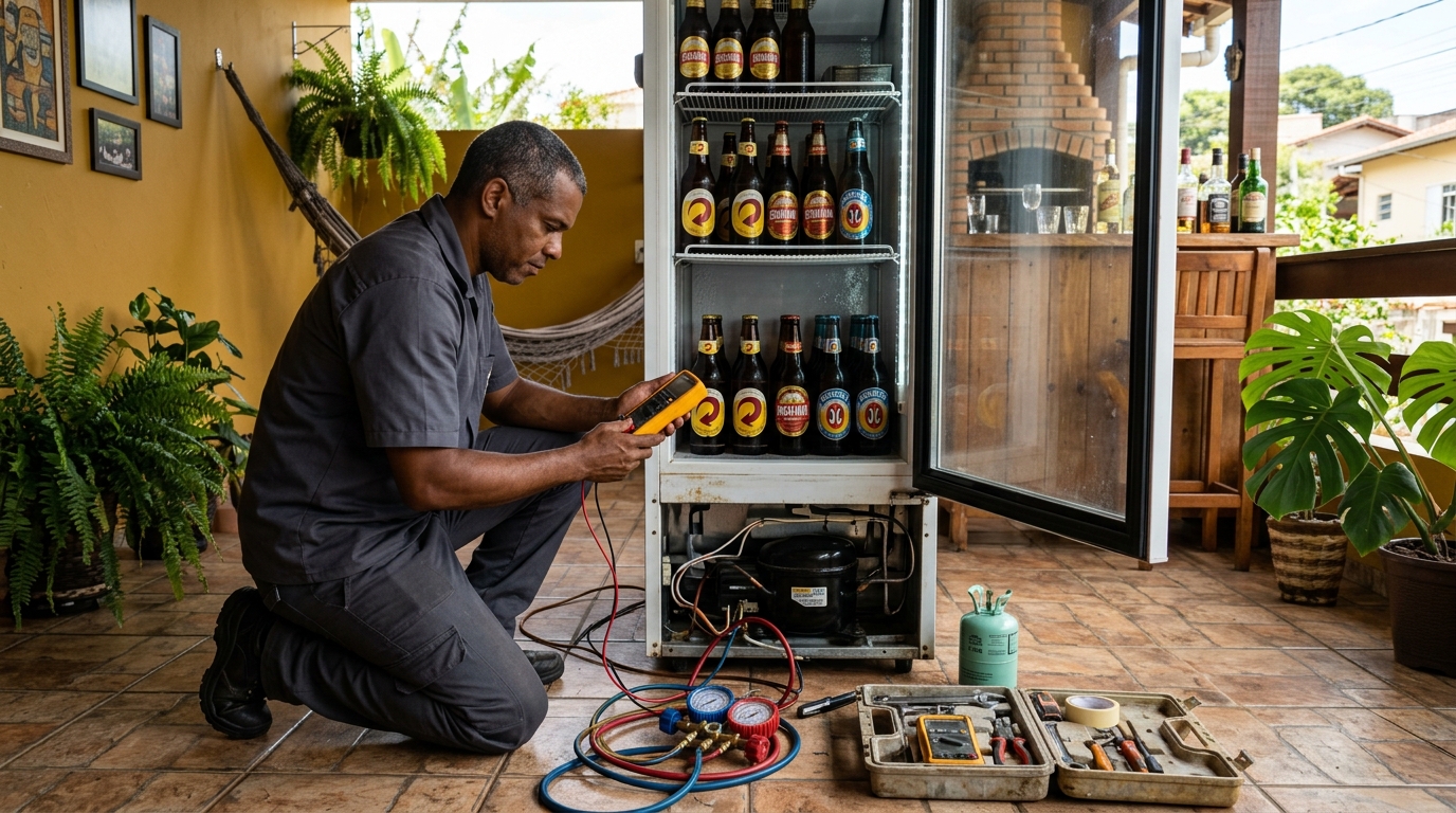 Manutenção da placa eletrônica de cervejeira na Zona Sul de São Paulo‑SP